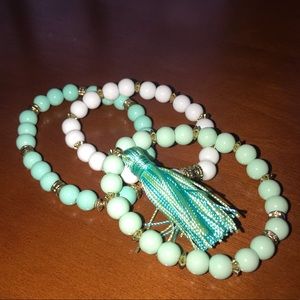 NWTR: 3-Bracelet Stack with Tassel (Blue)